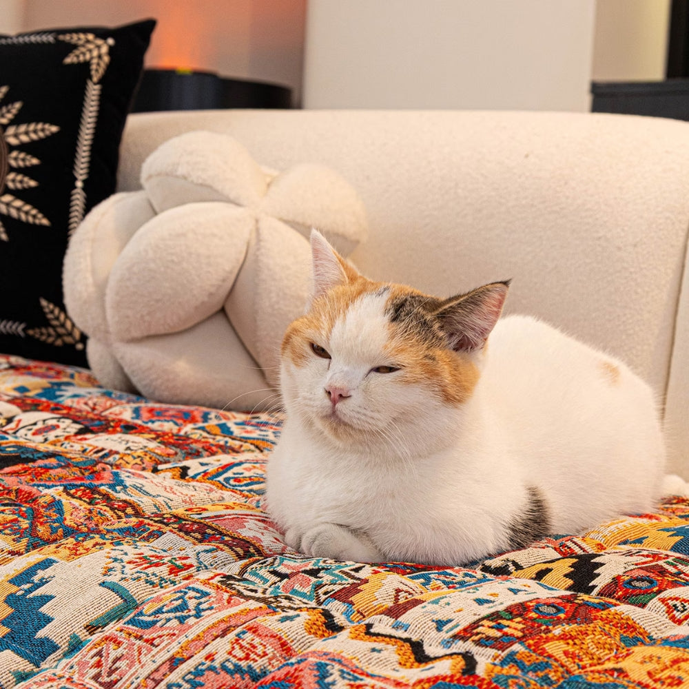 Copertura imbottita boho per divano Protezione decorativa antiscivolo