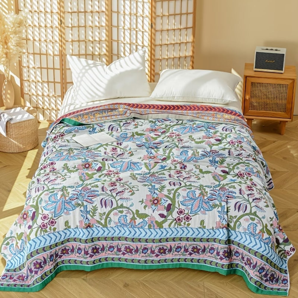 Double-sided floral blanket European vintage pattern