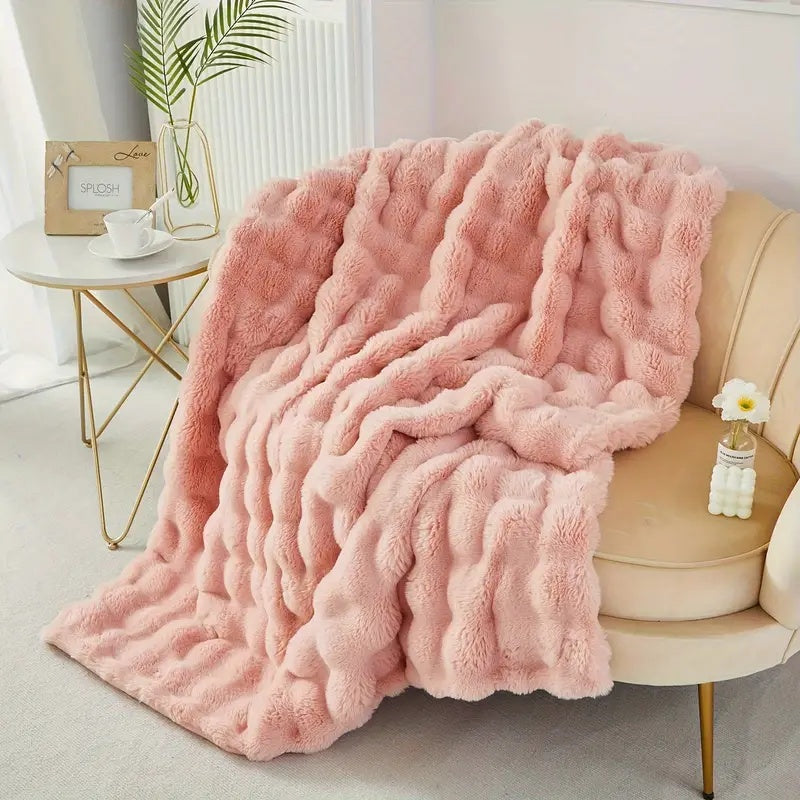 Plaid douillet pour canapé à texture pelucheuse – confort domestique toute l'année