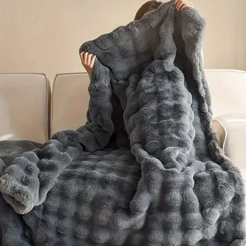 Double-lined relaxing warm cloud-shaped blanket - Designed for sofa and bed