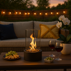 Portable smokeless tabletop biofireplace for indoor and outdoor use