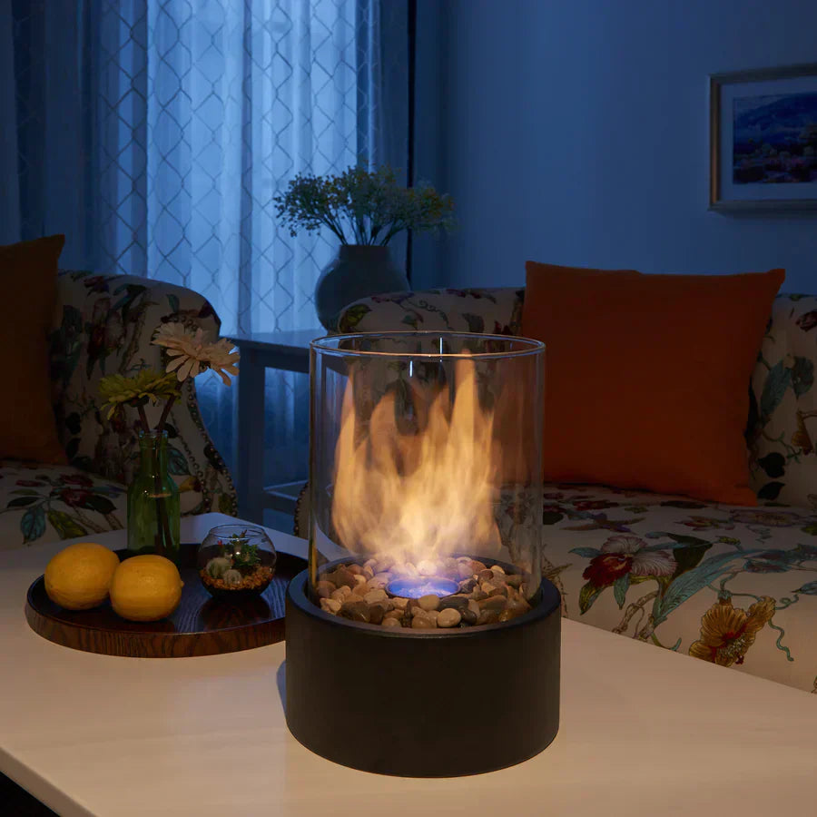 Cheminée de table décorative portable à bioéthanol - Sans fumée pour usage intérieur et extérieur
