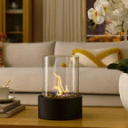 Portable smokeless tabletop biofireplace for indoor and outdoor use