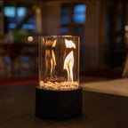 Portable smokeless tabletop biofireplace for indoor and outdoor use