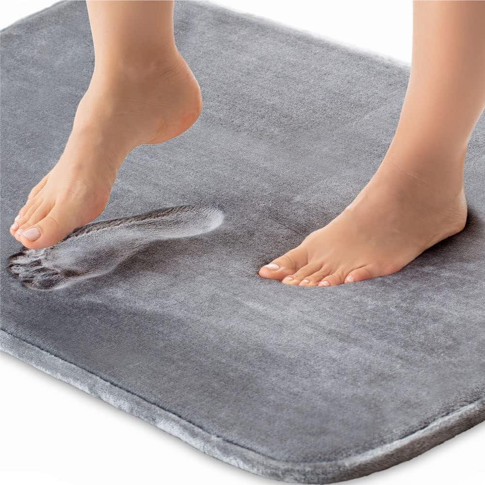 Tapis de salle de bain antidérapant à séchage rapide avec doublure douce