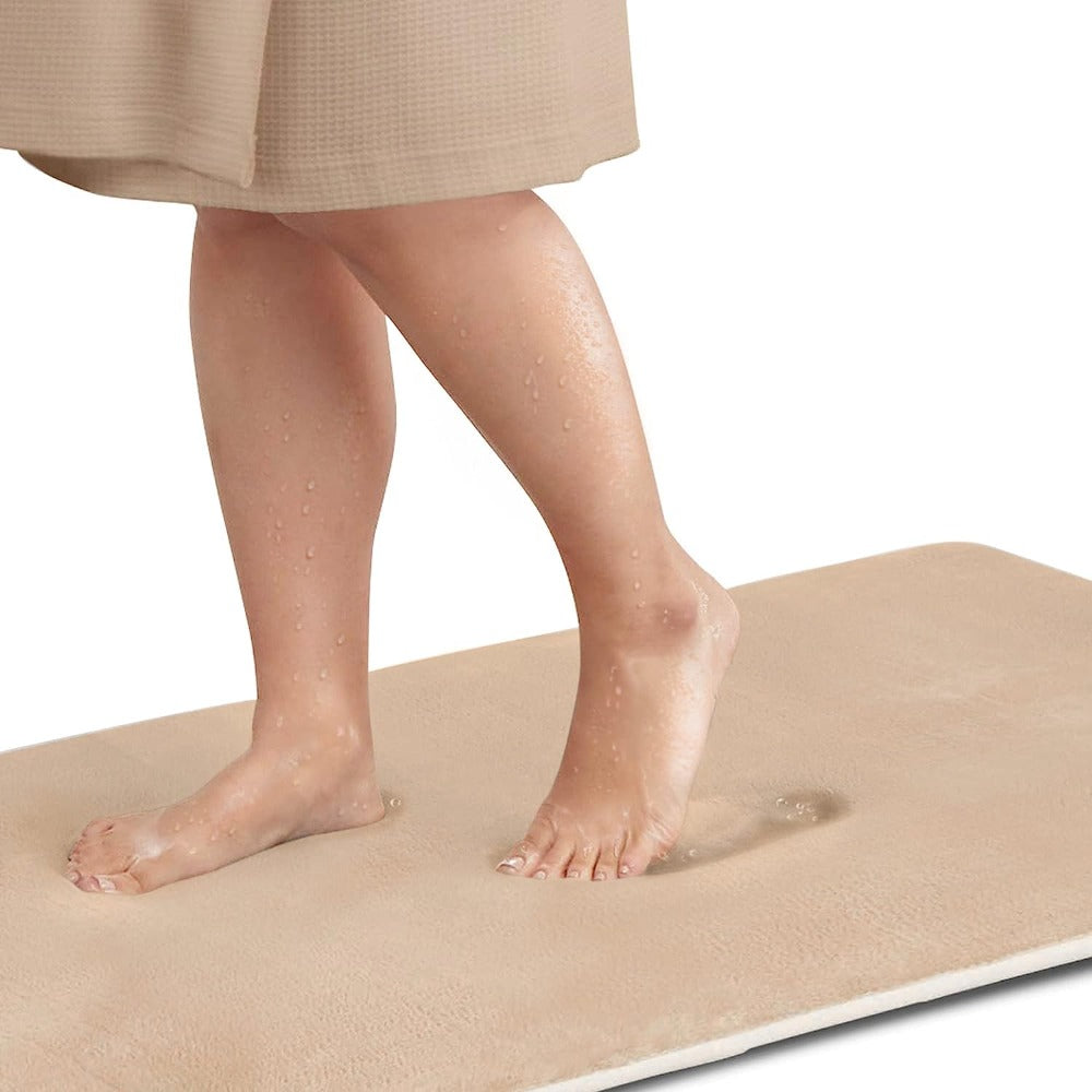 Tapis de salle de bain antidérapant à séchage rapide avec doublure douce