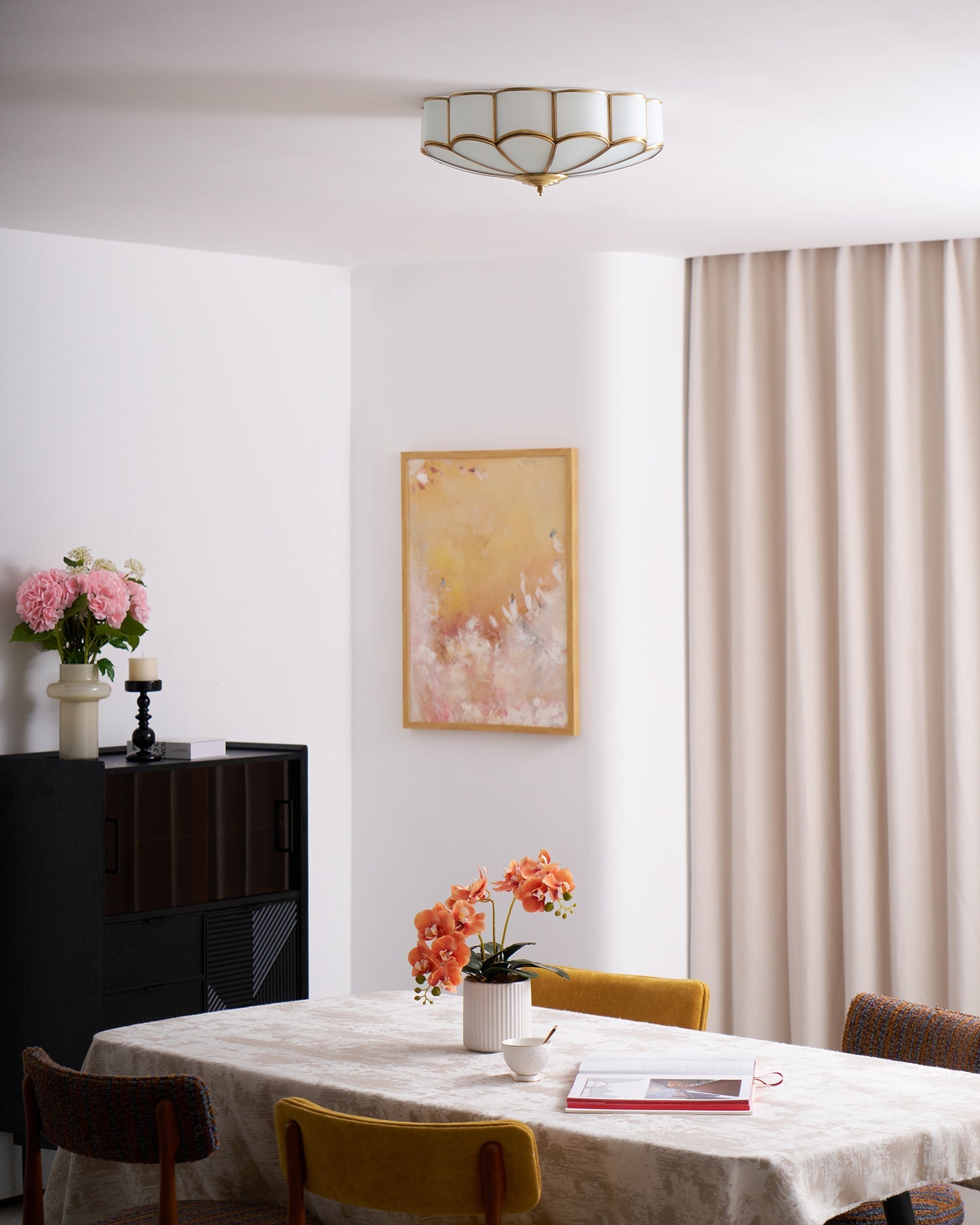 Plafonnier encastré multipoints style floral pour intérieur