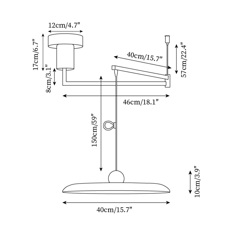 Lampada a sospensione LED sottile con altezza regolabile per interni