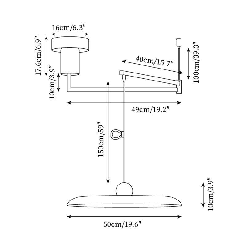 Lampada a sospensione LED sottile per interni con altezza regolabile