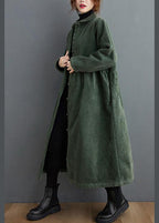 Manteau femme coupe ample style décontracté noir et vert moyen
