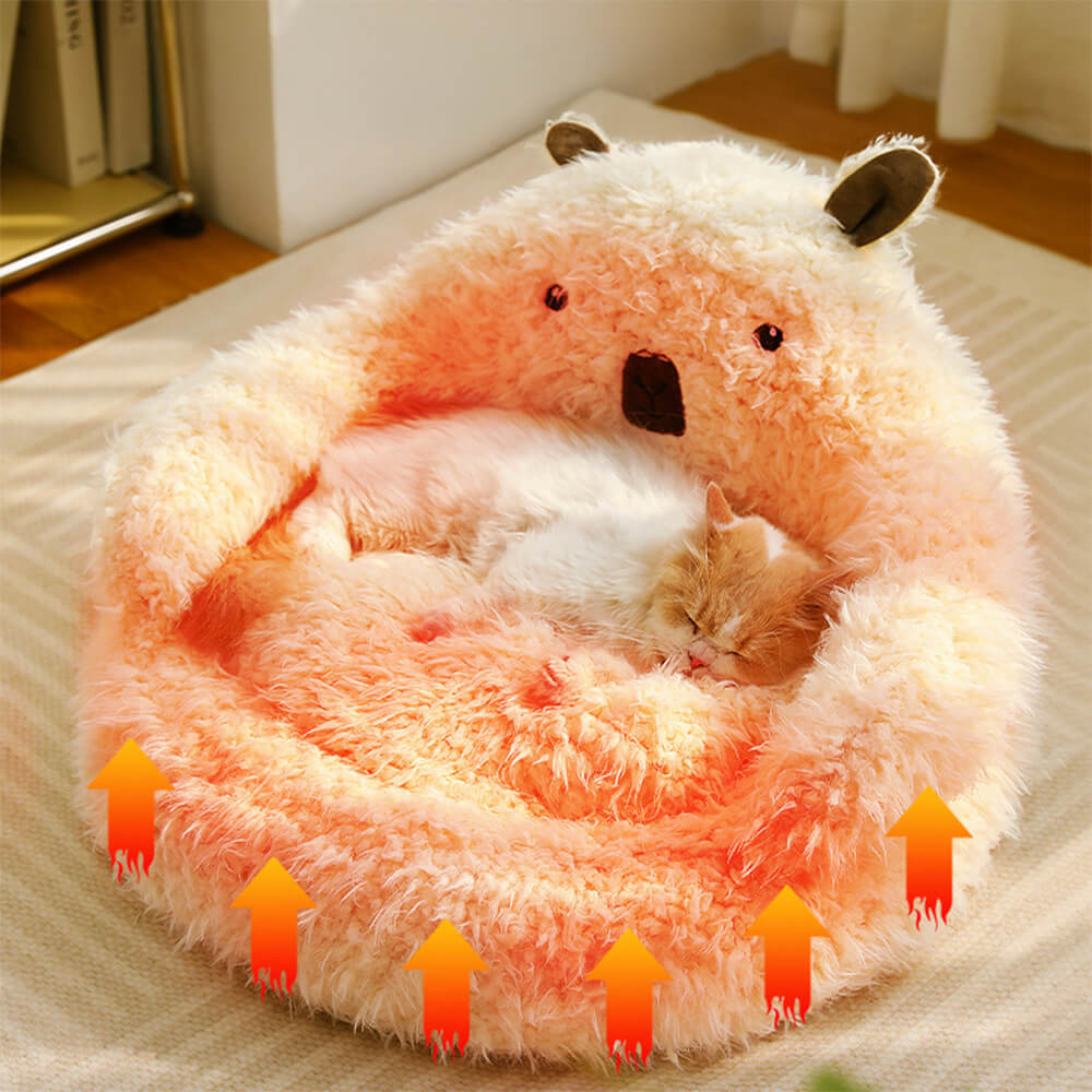 Cuccia invernale accogliente per cane in stile ispirato all’alpaca