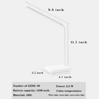 Lampe de bureau LED USB compacte, flexible et économe en énergie, rechargeable