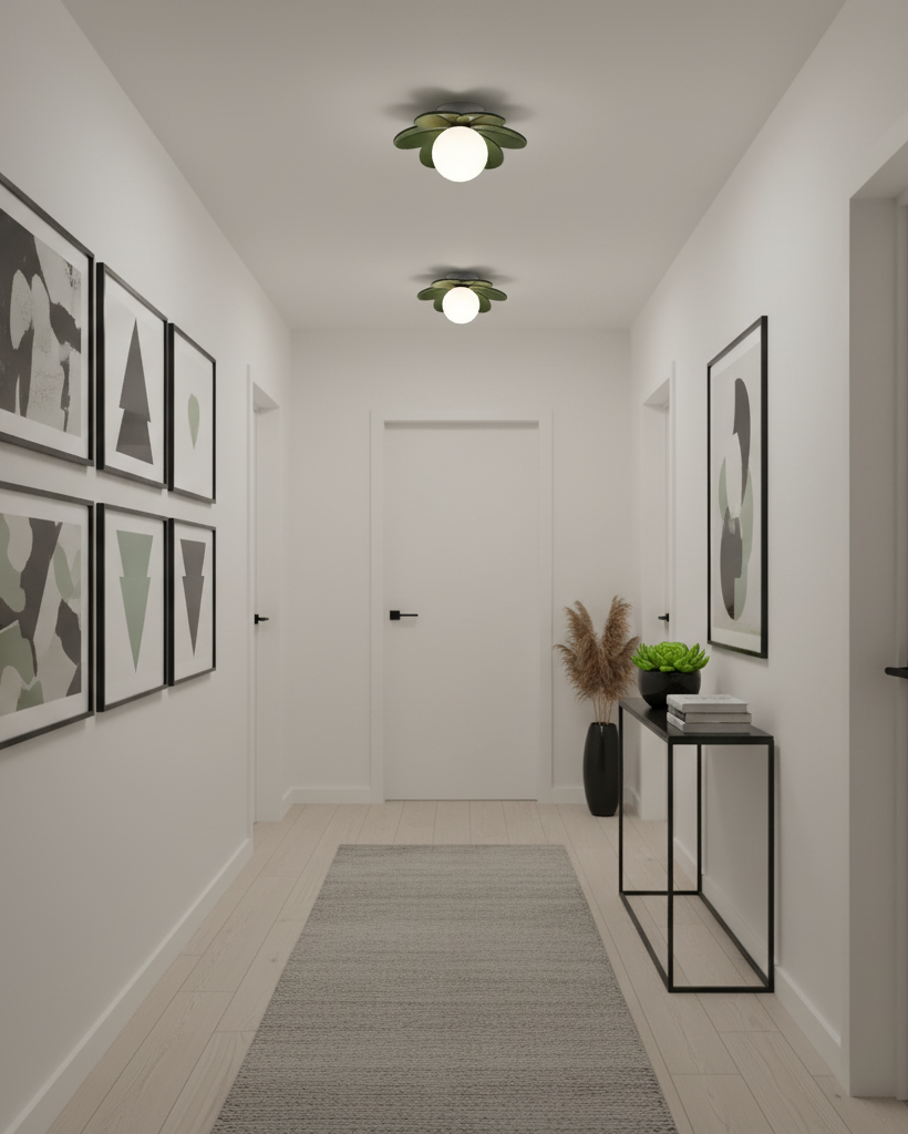 Lampada da soffitto decorativa contemporanea a tema floreale in vetro