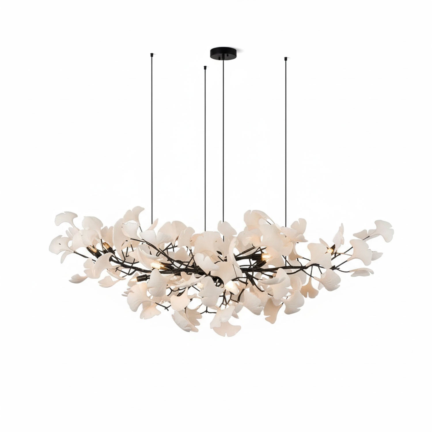 Lampadario artistico a foglie per montaggio a soffitto