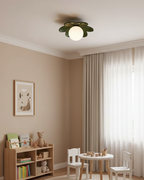 Lampada da soffitto decorativa contemporanea a tema floreale in vetro