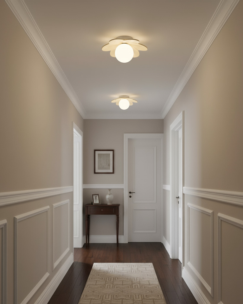 Lampada da soffitto decorativa contemporanea a tema floreale in vetro