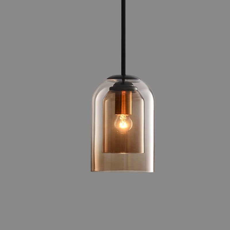 Lampade a soffitto di design – lampada a sospensione con doppio paralume in stile mid-century