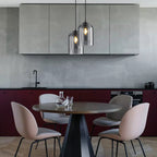 Designer ceiling lamps – pendant lamp with double shade in mid-century style