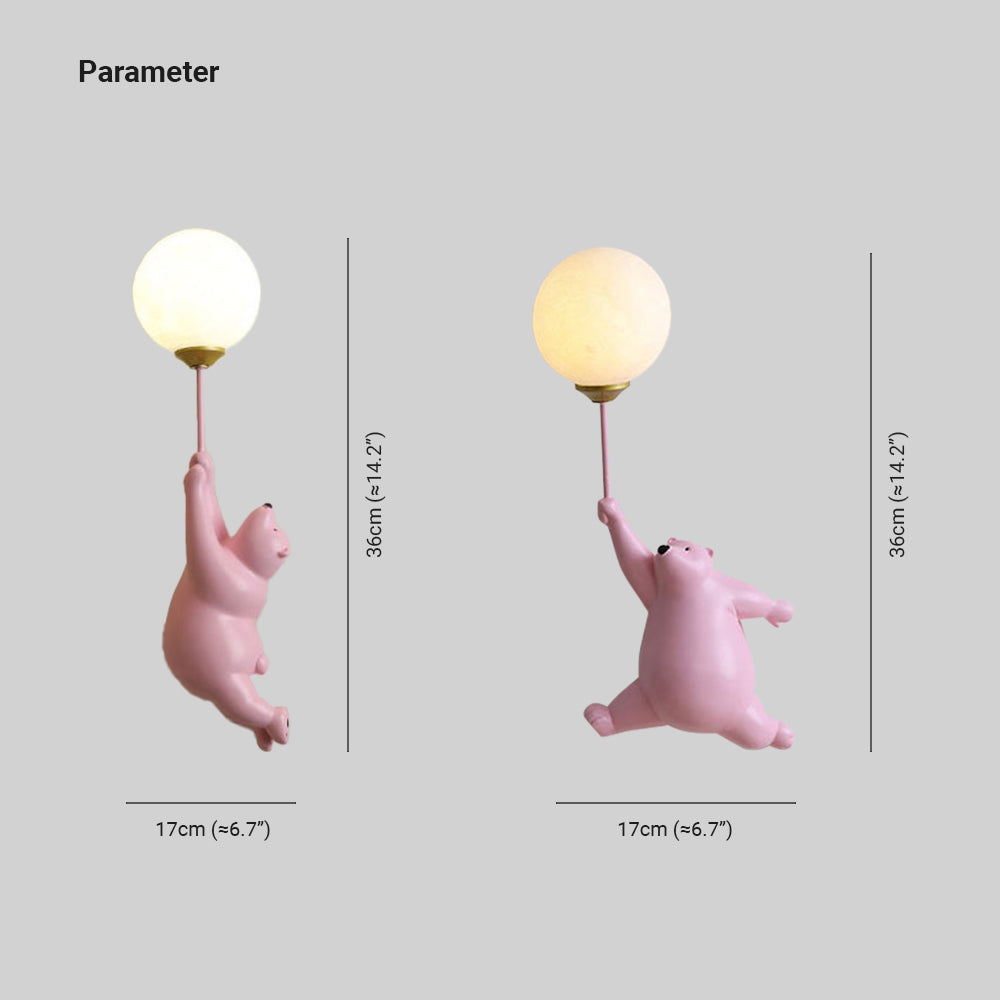 Soft Glow Bear Balloon Wall Lamp