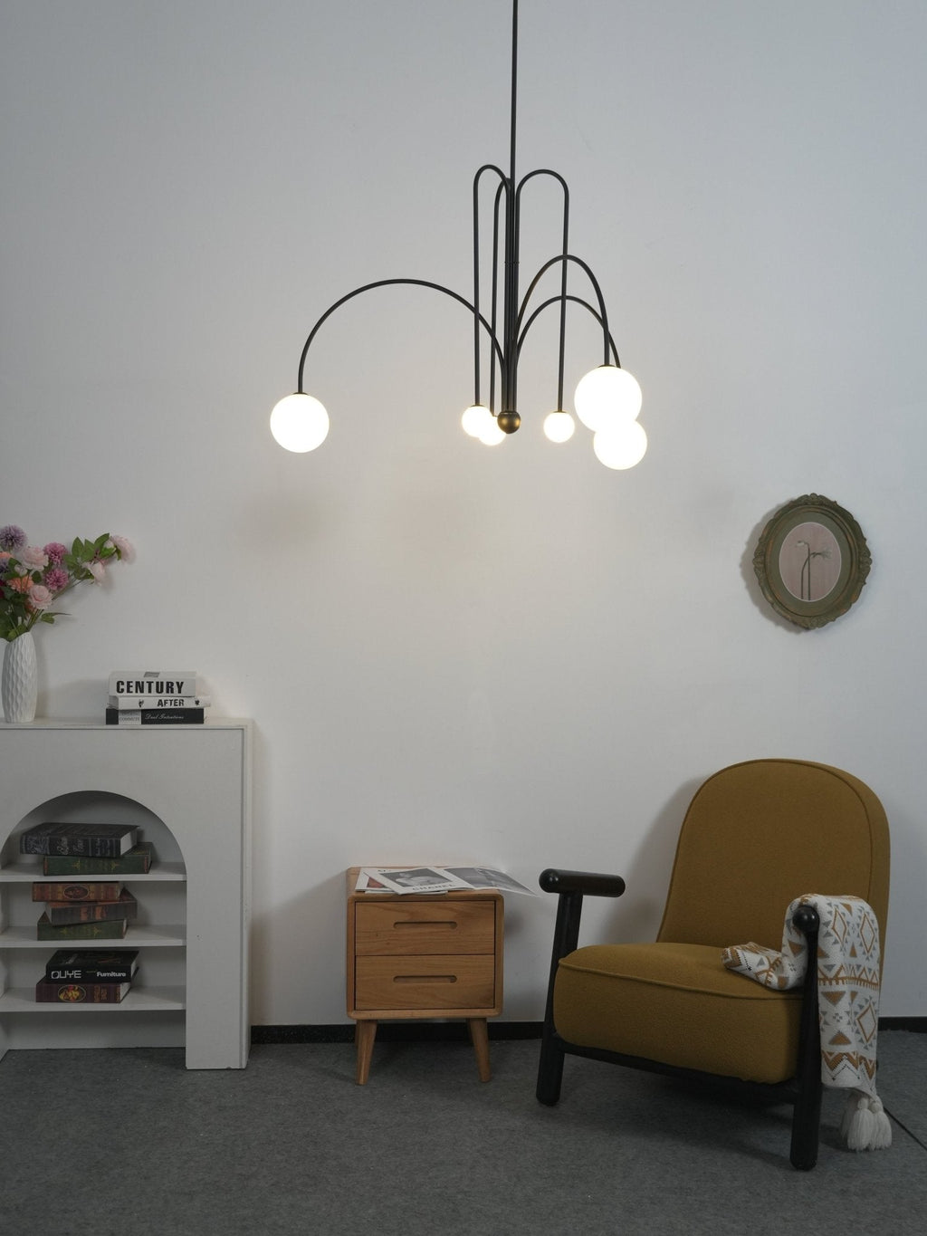 6-punktowa lampa sufitowa wisząca nowoczesny żyrandol rzeźbiarski
