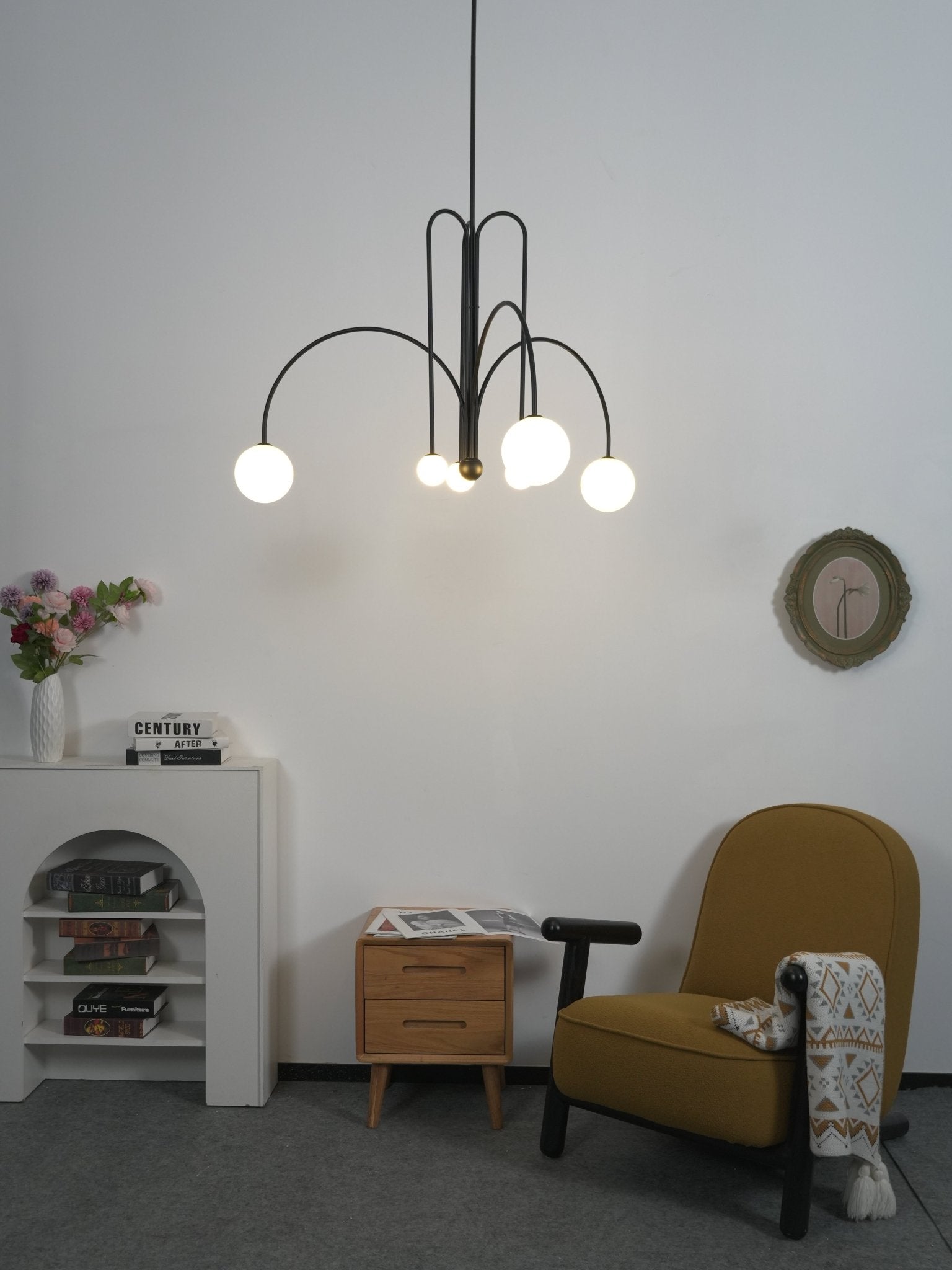 6-punktowa lampa sufitowa wisząca nowoczesny żyrandol rzeźbiarski