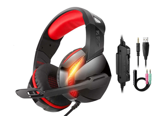 Leistungsstarkes Gaming-Headset mit geräuschunterdrückendem Mikrofon für PS4, Xbox One und PC