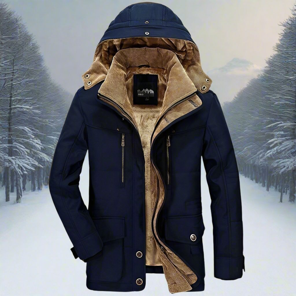 Herren Winterjacke abnehmbarer Kapuzen und sichere Taschen