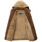 Herren Winterjacke abnehmbarer Kapuzen und sichere Taschen