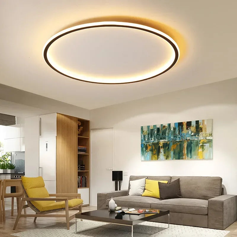 Lampe de plafond LED ronde scandinave fonctionnelle pour intérieur élégant