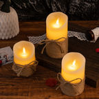 Flameless LED pillar candles with realistic candlelight effect