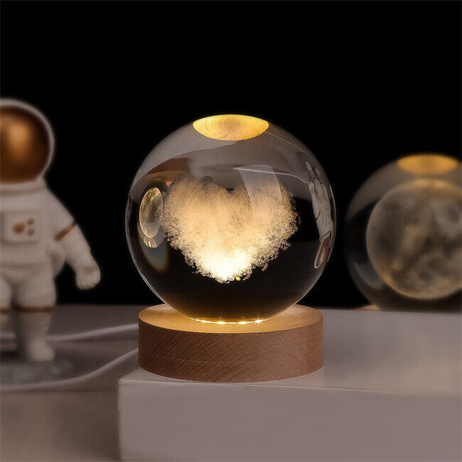 Sfera di cristallo 3D pianeta LED luminosa decorativa
