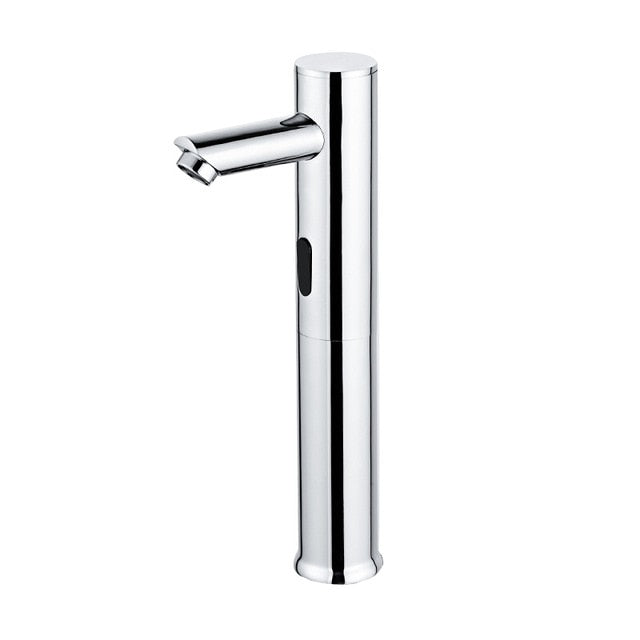 Automatic washbasin faucet with motion sensor