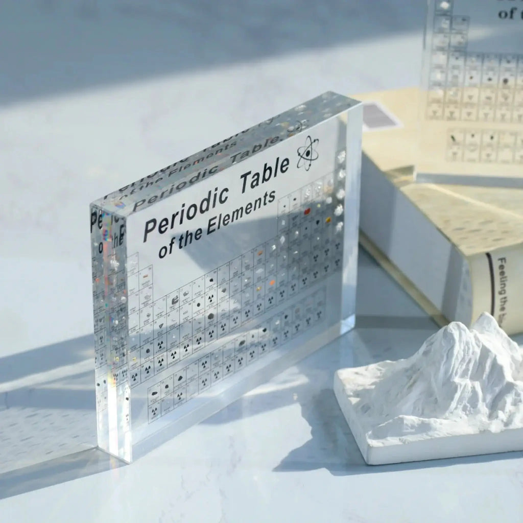 Decorative lamp – periodic table with real elements