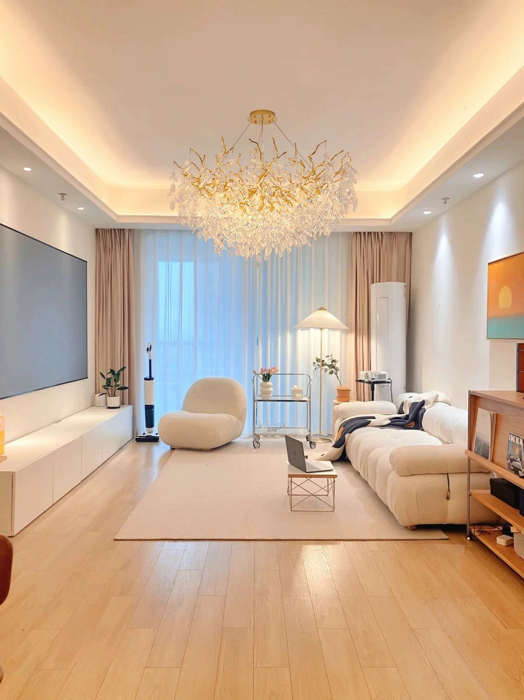 Nowoczesny Żyrandol Gałązkowy Kryształowy