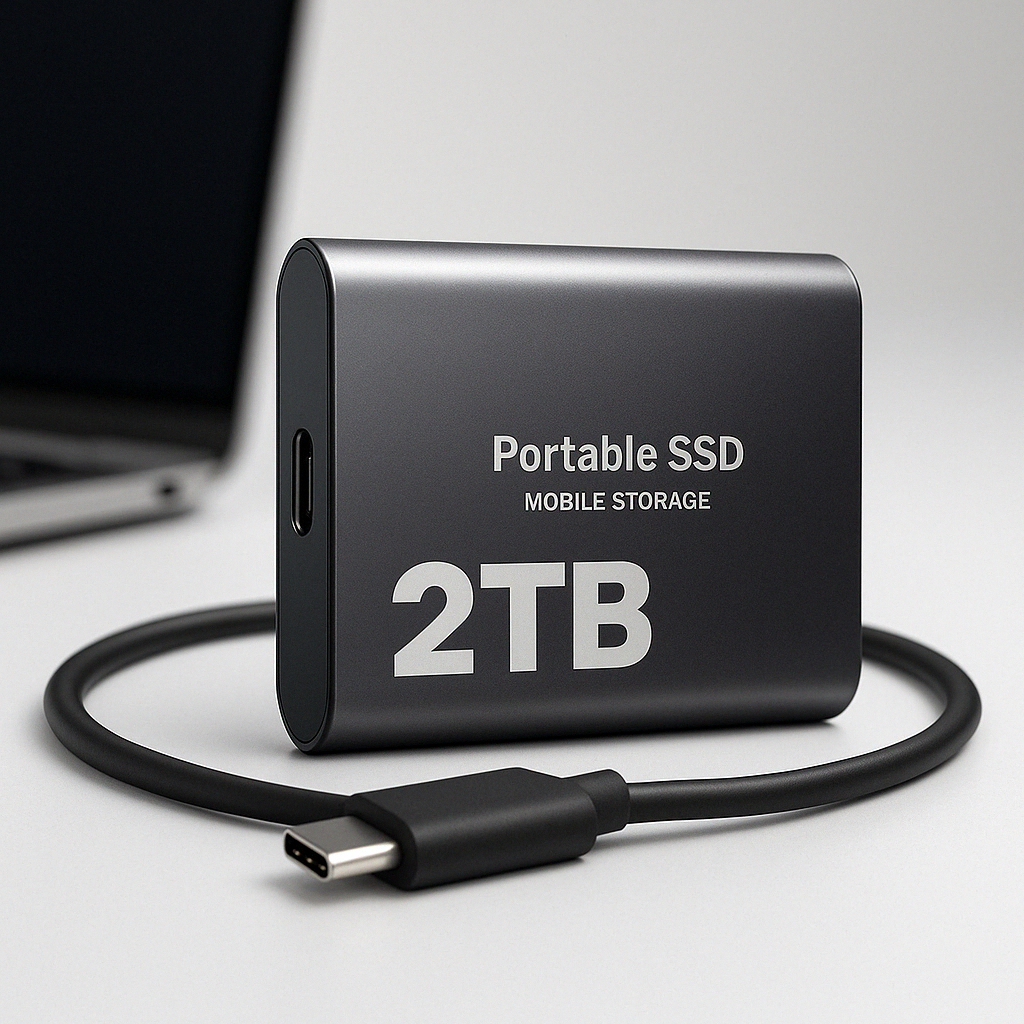 Wydajny 2TB zewnętrzny dysk SSD – Przenośna pamięć dla laptopów i komputerów stacjonarnych