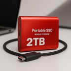 قرص SSD خارجي بسعة 2 تيرابايت عالي الأداء – ذاكرة محمولة لأجهزة اللابتوب وأجهزة الكمبيوتر المكتبية