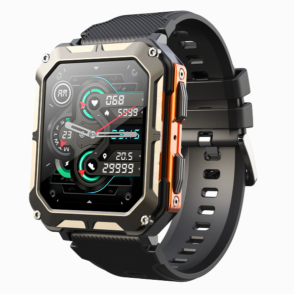 Męski Zegarek Smartwatch Fitness Wytrzymały Do Aktywności