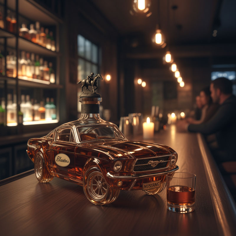 Karafka da whisky a forma di auto sportiva per il bar di casa