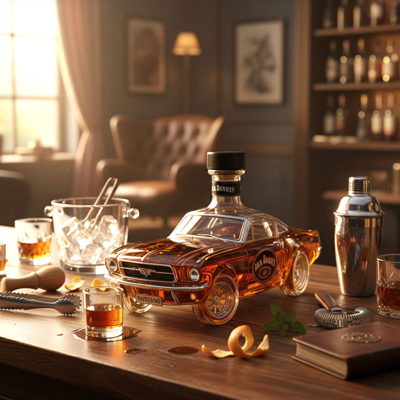 Karafka da whisky a forma di auto sportiva per il bar di casa