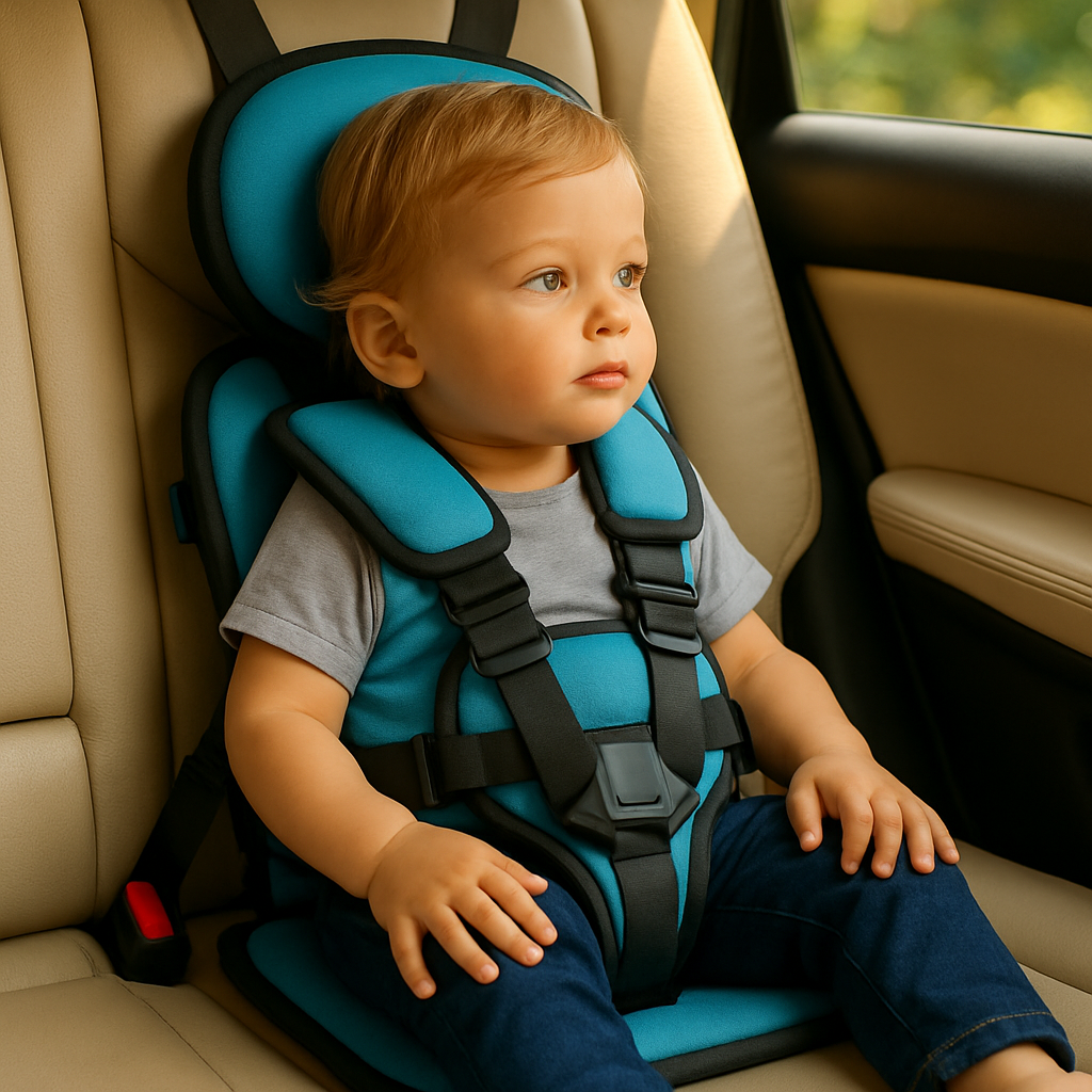 Comodo seggiolino auto portatile per bambini con cintura di sicurezza