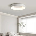 Minimalist atmospheric warm elegance of a round Nordic LED ceiling lamp
