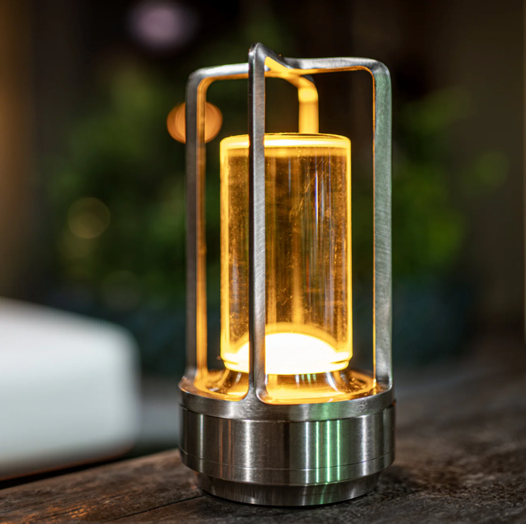 Wireless LED table lamp with charging and dimming function, providing ambient lighting