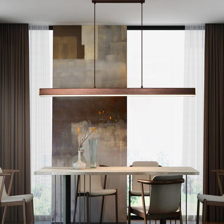 Lampada a sospensione lineare LED minimalista e funzionale per interni moderni
