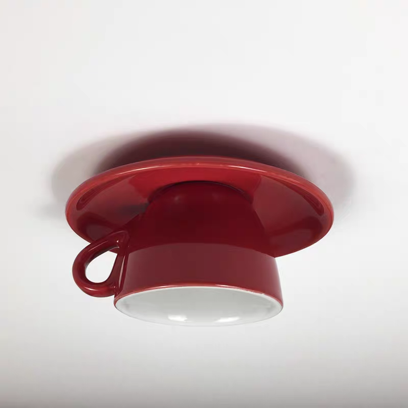 Decorative LED ceiling lamp shaped like a cup for modern interiors