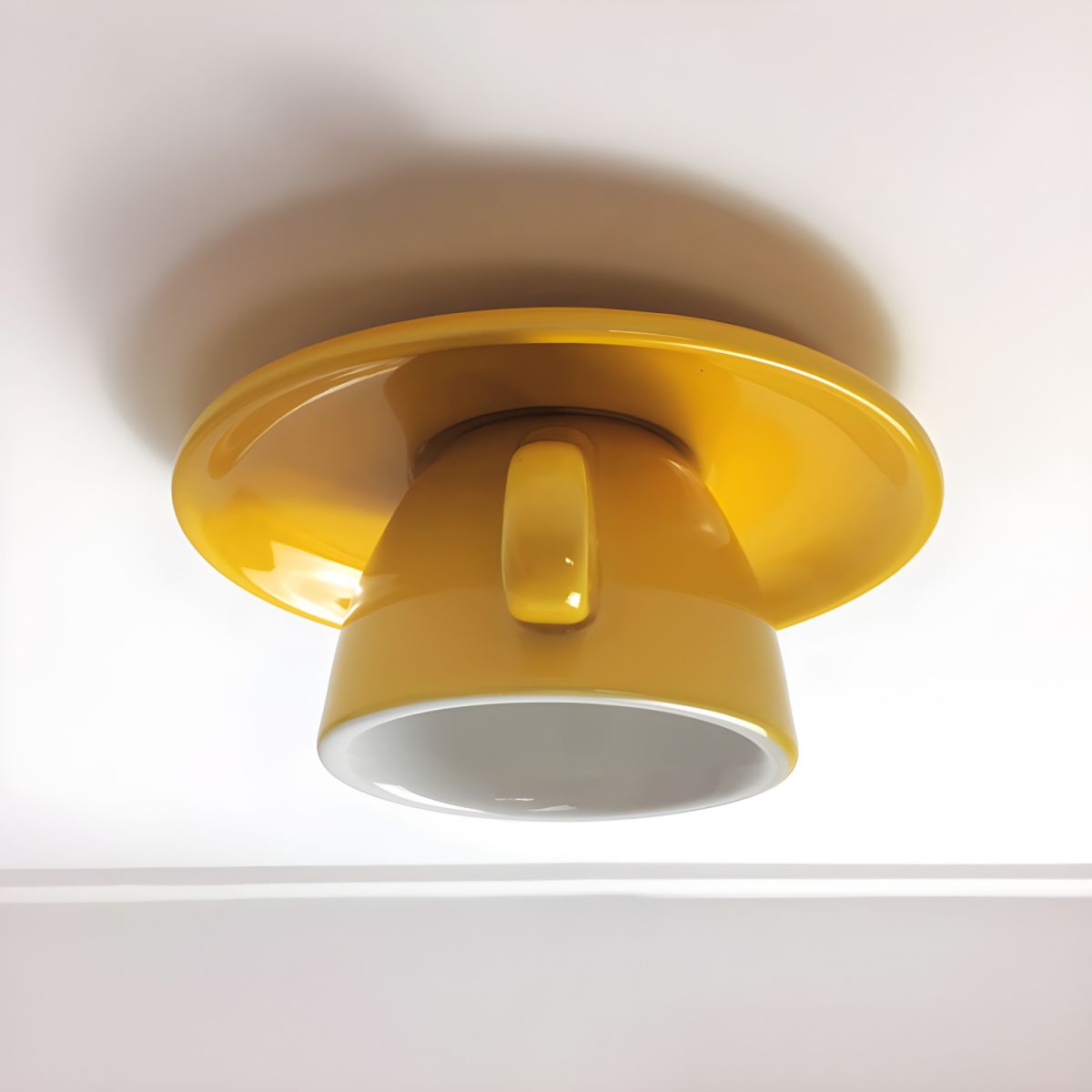 Decorative ceramic cup ceiling lamp for kitchen or dining room