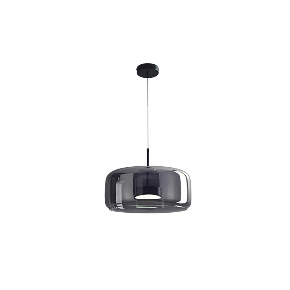 Plafonnier de style rétro avec triple abat-jour en verre et éclairage LED réglable