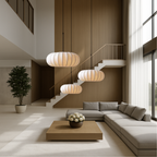 Minimalist ceiling lamp with warm, ambient light