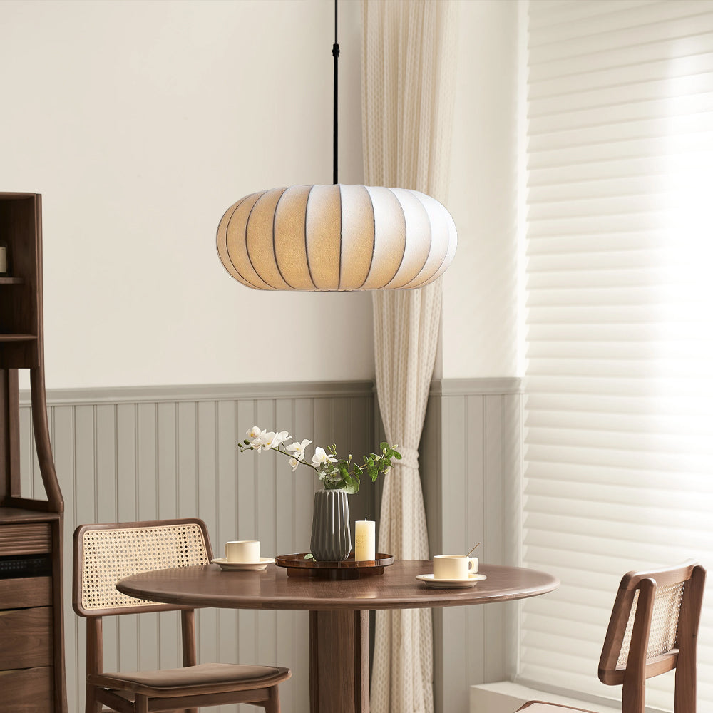 Minimalist ceiling lamp with warm, ambient light