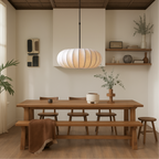 Minimalist ceiling lamp with warm, ambient light