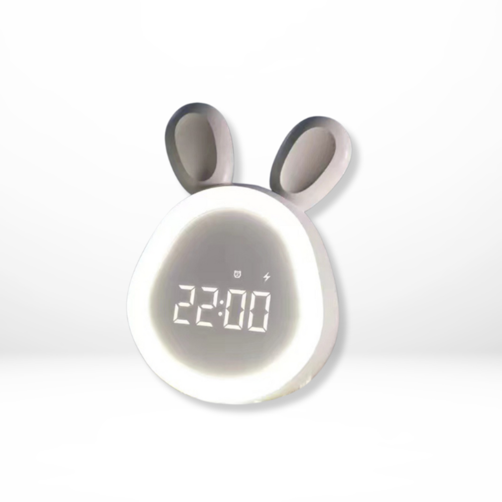 Uroczy LED zegar królik z lampką - idealny dla dzieci